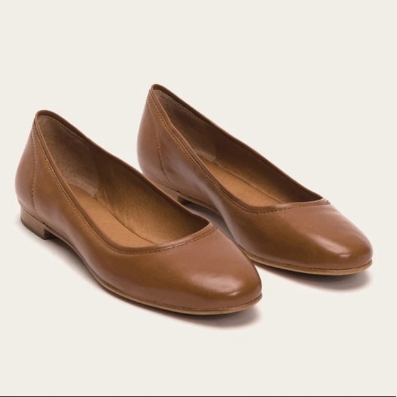 Frye Shoes - Frye Gloria Leather Ballet Flat in Cognac Shoes